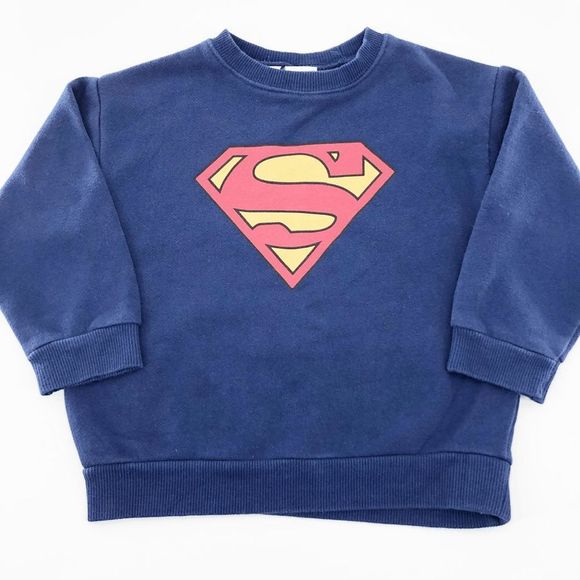 Zara Other - Zara Boys Blue Superman Crew Neck Pullover Sweater Size 5T